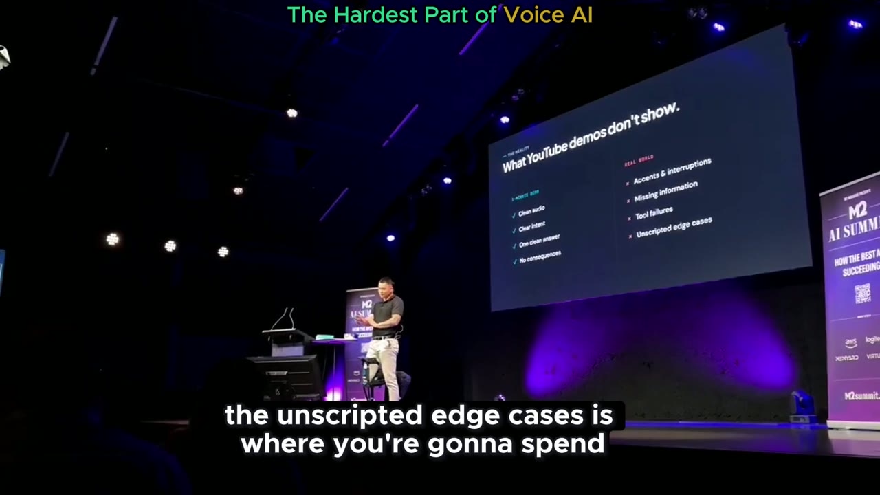Speaker on the M2 AI Summit stage